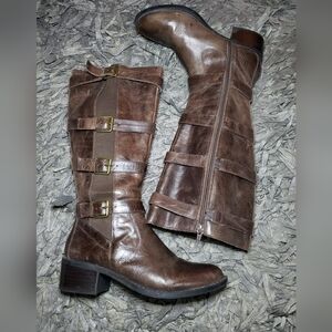 me too Tall Leather Multi Buckle Boot